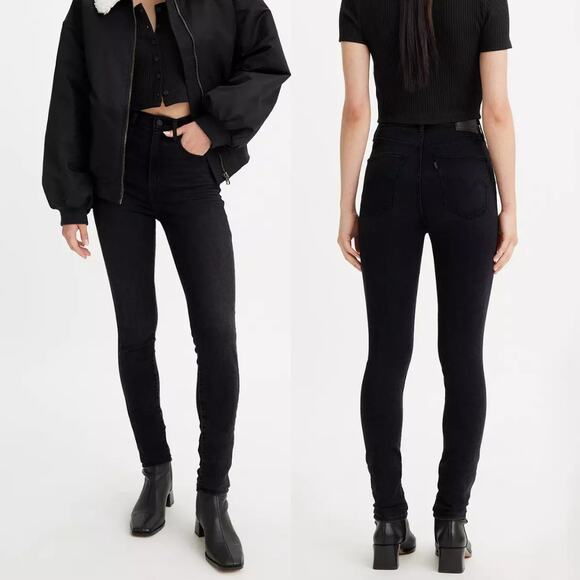 NWT LEVI'S Mile High Super Skinny Jean Size 24 Black - Picture 1 of 8